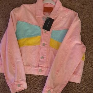 Pink denim jacket